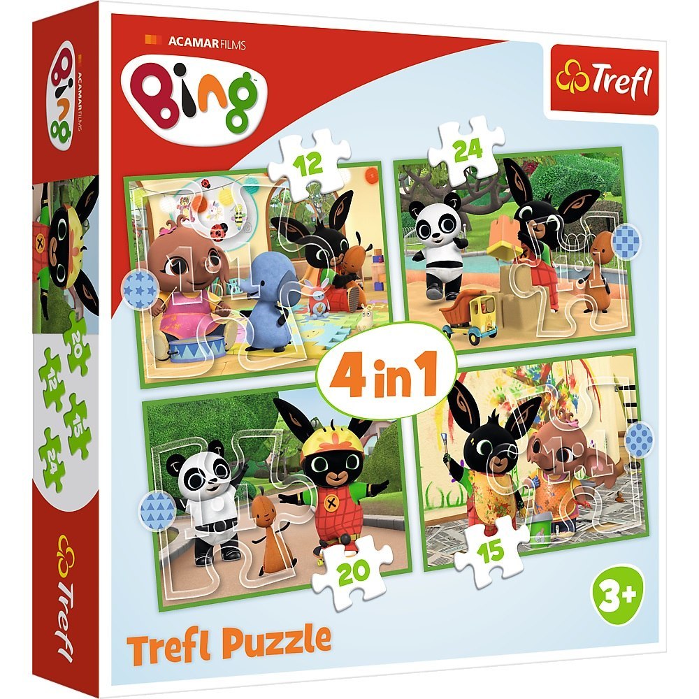 PUZZLE 4IN1 HAPPY BINGA TREFL DAY 34357